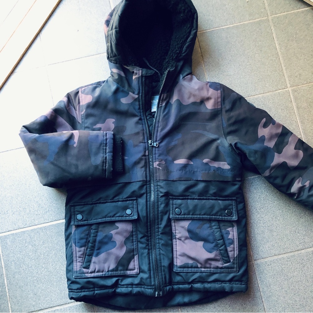 Michael Kors Black Camo Parka Coat